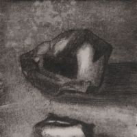 "Zwei Steine", Kaltnadelradierung, Druck auf Büttenpapier, 2/10, 10,7 x 7,6 cm, 2020