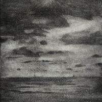 "Himmel und Meer", Kaltnadelradierung, Druck auf Büttenpapier, 18,1 x 12,5 cm, 2020