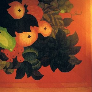 Früchtestillleben, 1984, Gobelin, 185x185 cm, Wolle selbst gefärbt auf Flachskette