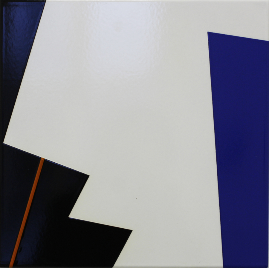 Helmut Senf, Ohne Titel, 1991, Email auf Stahl, 32 x 32 x 4 cm